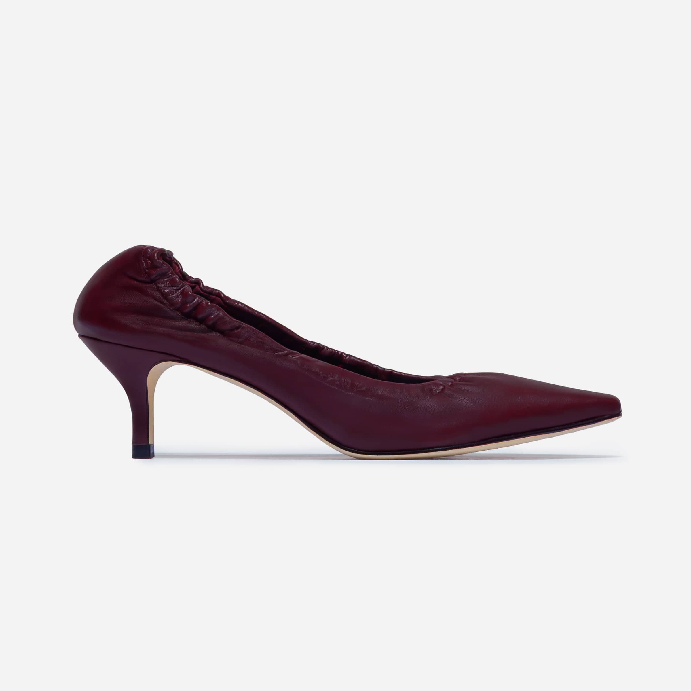 Satin & Mesh Ruched Pump