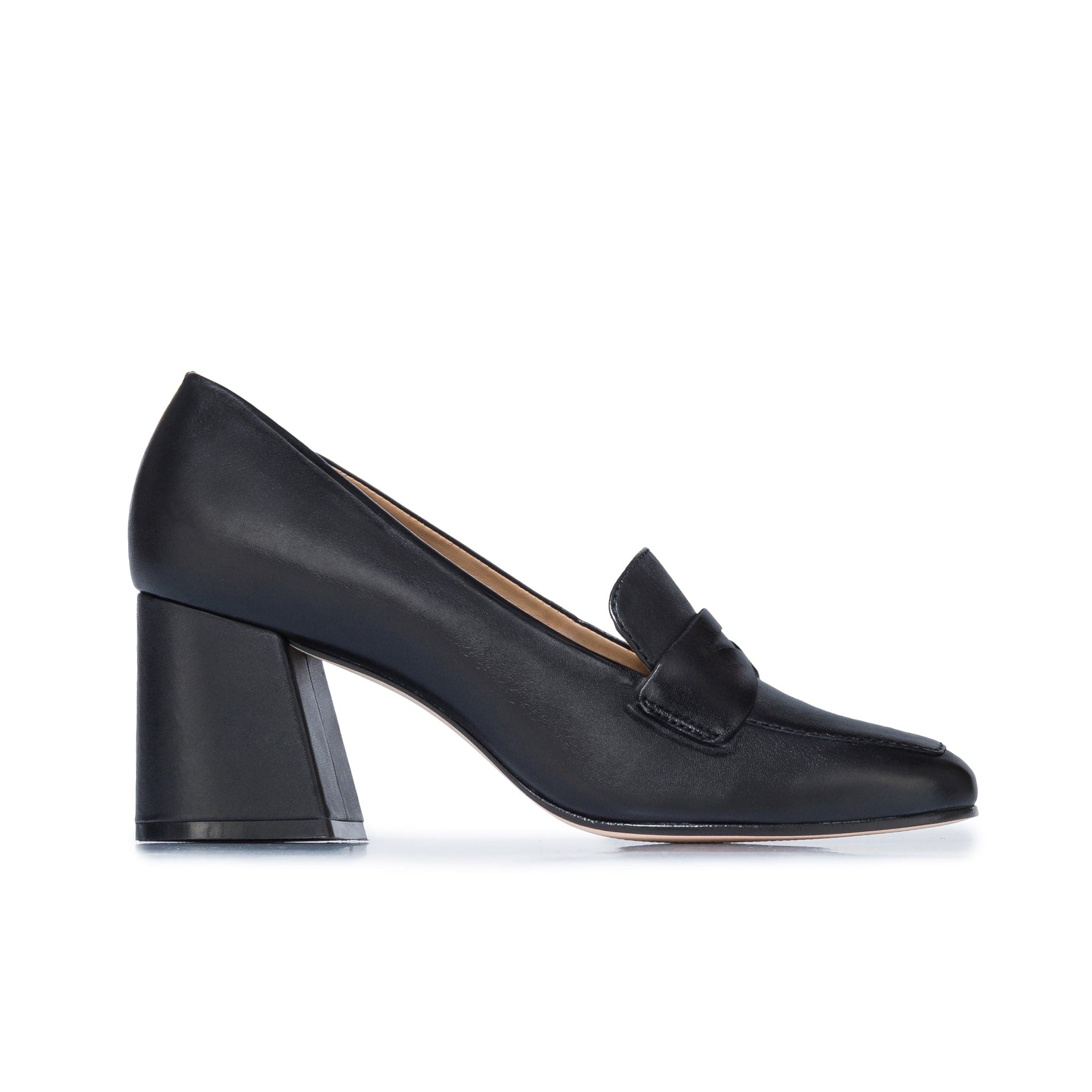 Nessa Block Heel Loafer in Black I Bernardo1946 Bernardo 1946