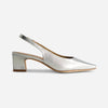 Ariella Slingback Pump - Silver Metallic Antique Calf 