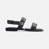 Acro Eyelet Sandal - Black Glove Leather