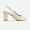 Adell Peep-Toe Slingback - Eggshell Glove Leather