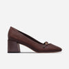 Amelie Pump - Dark Chocolate Kid Suede