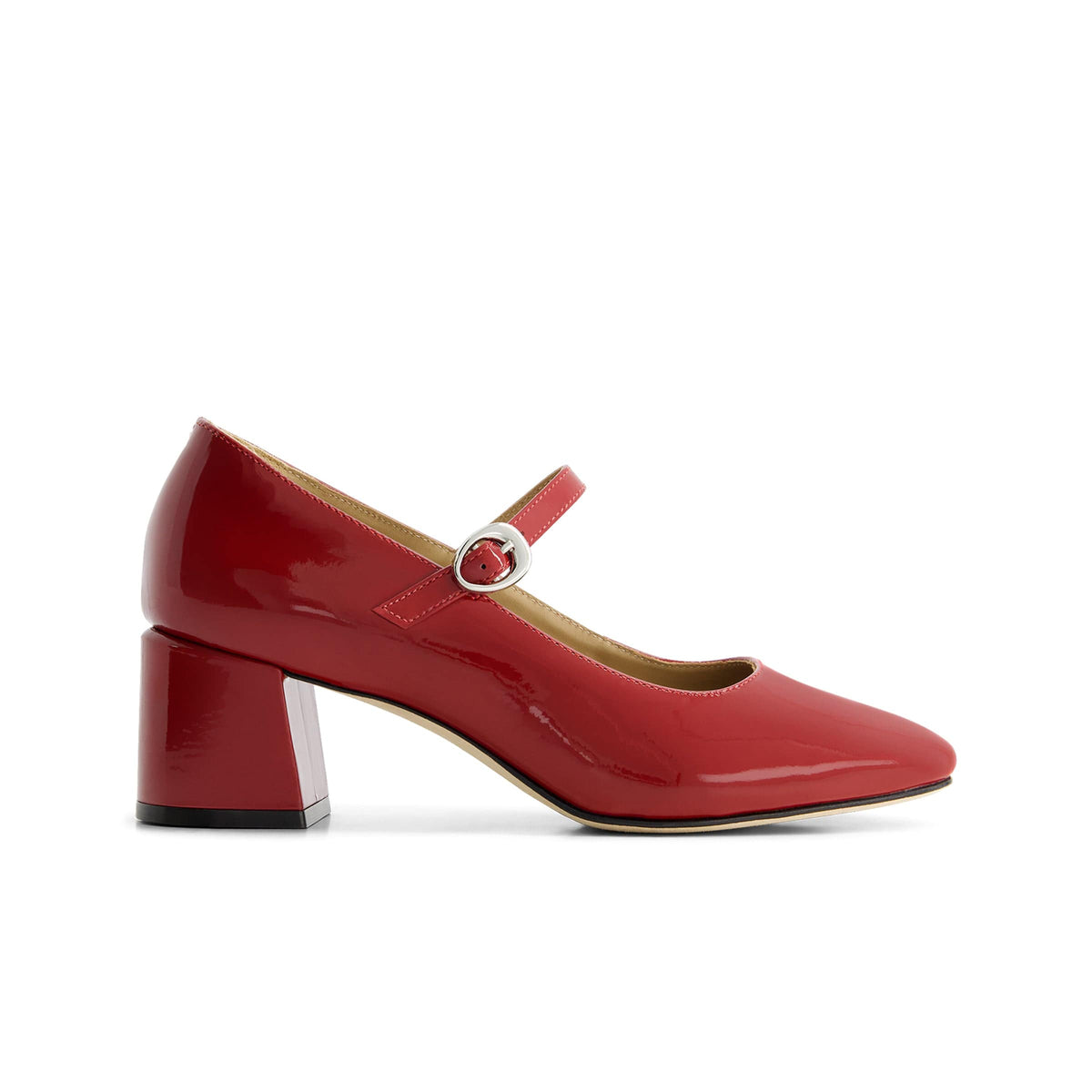 Ancona Mary Jane Heel in Dark Red Online| Bernardo 1946