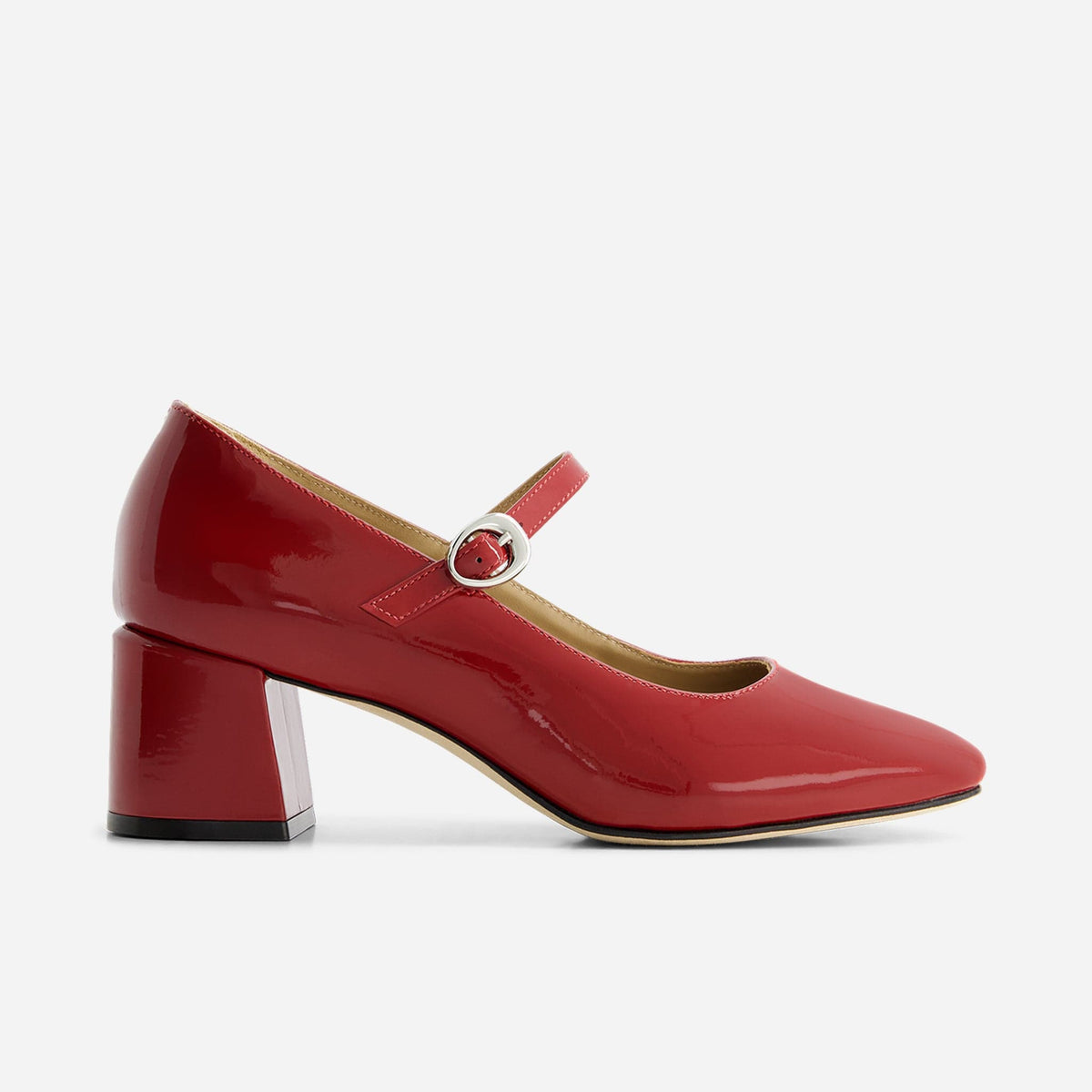 Ancona Mary Jane Heel in Dark Red Online| Bernardo 1946