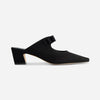 Astrid Heeled Mule - Black Kid Suede 