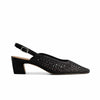 Athena Slingback Pump - Black Airy Woven PU/Antique Calf 