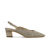 Athena Slingback Pump - Pewter Airy Woven PU/Antique Calf 