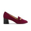 Avery Chain Heeled Loafer - Aubergine Kid Suede 