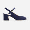 Bailen Mary Jane Peep-Toe Heel - Dark Navy Kid Suede