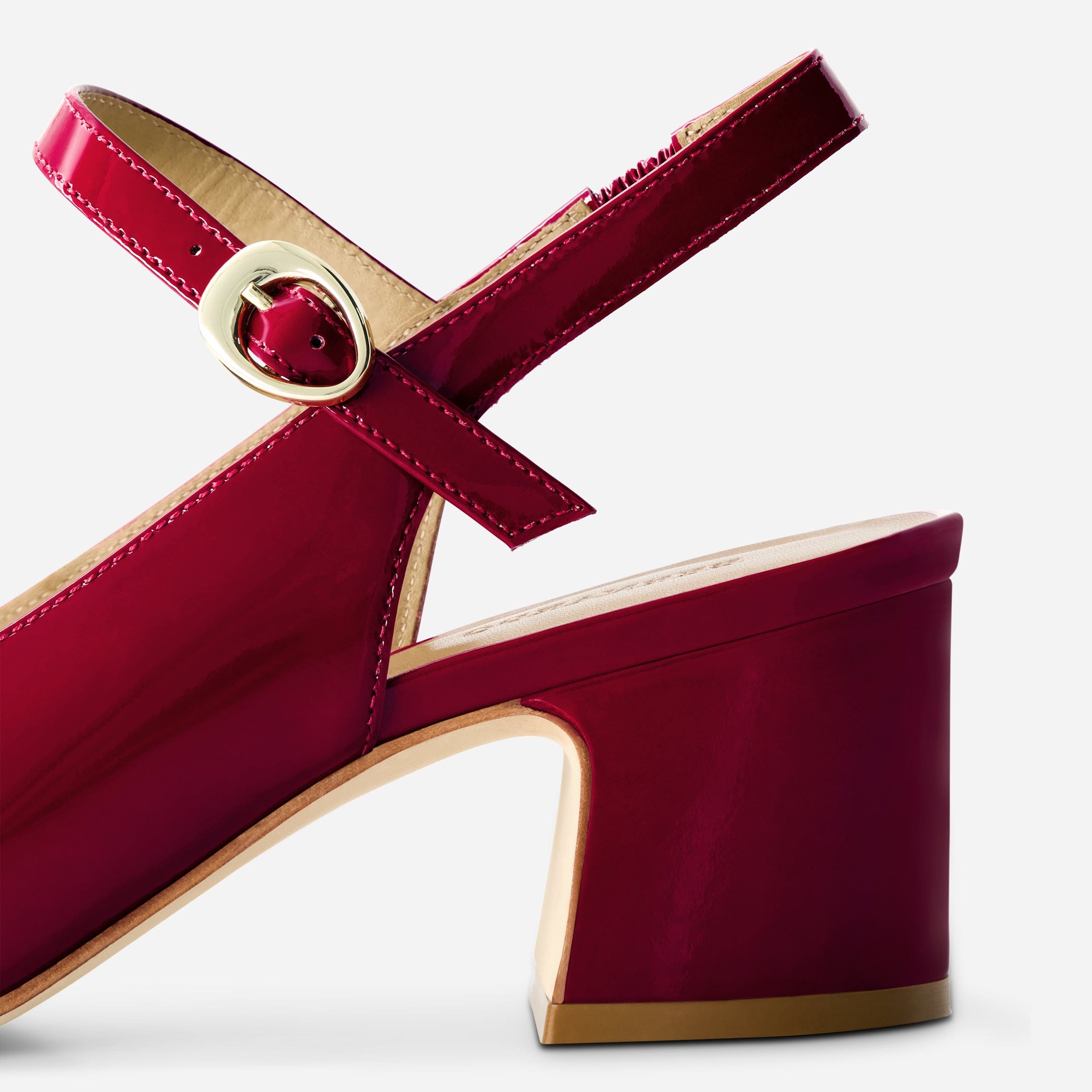 Bailen Mary Jane Peep Toe Heel in Red | Bernardo 1946