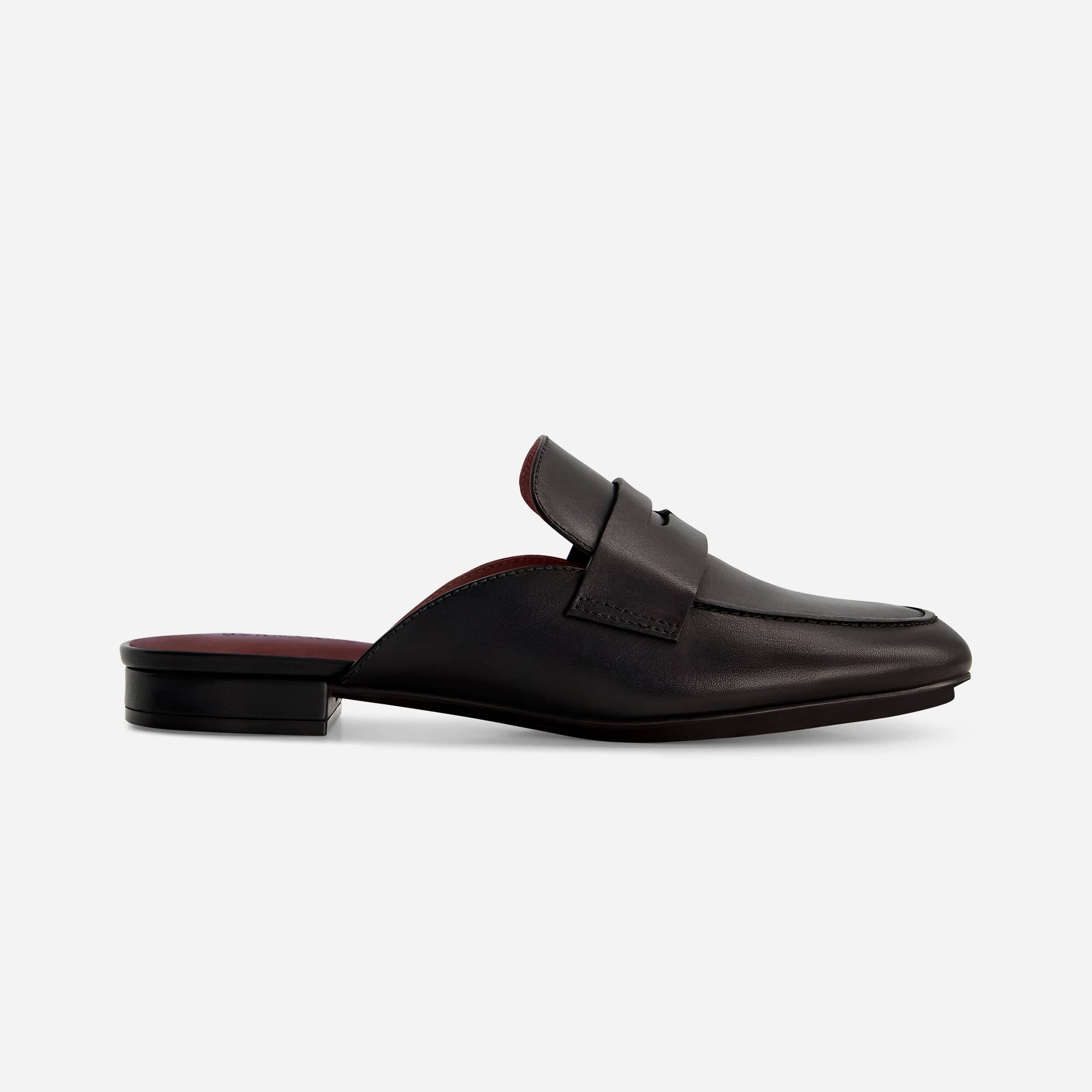 【ドゥーズィエムクラス】BALDAN MULE Balda Loafer Mule in Black Glove Leather – Bernardo 1946
