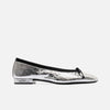 Barbara Ballet Flat - Silver Metallic Soft Crinkle Leather