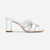 Bea Heel Sandal - Light Silver Metallic Glove Leather