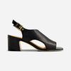 Bedford Mid Heel Sandal - Antique Calf Black