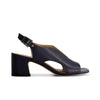 Bedford Mid Heel Sandal - Dark Navy Antique Calf