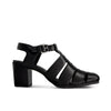 Belmont Heeled Fisherman Sandal - Black Antique Calf