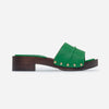 Blyde Clog Sandal - Green Grain Leather
