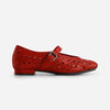 Borden Perf Ballet Flat - Dark Red Glove Leather