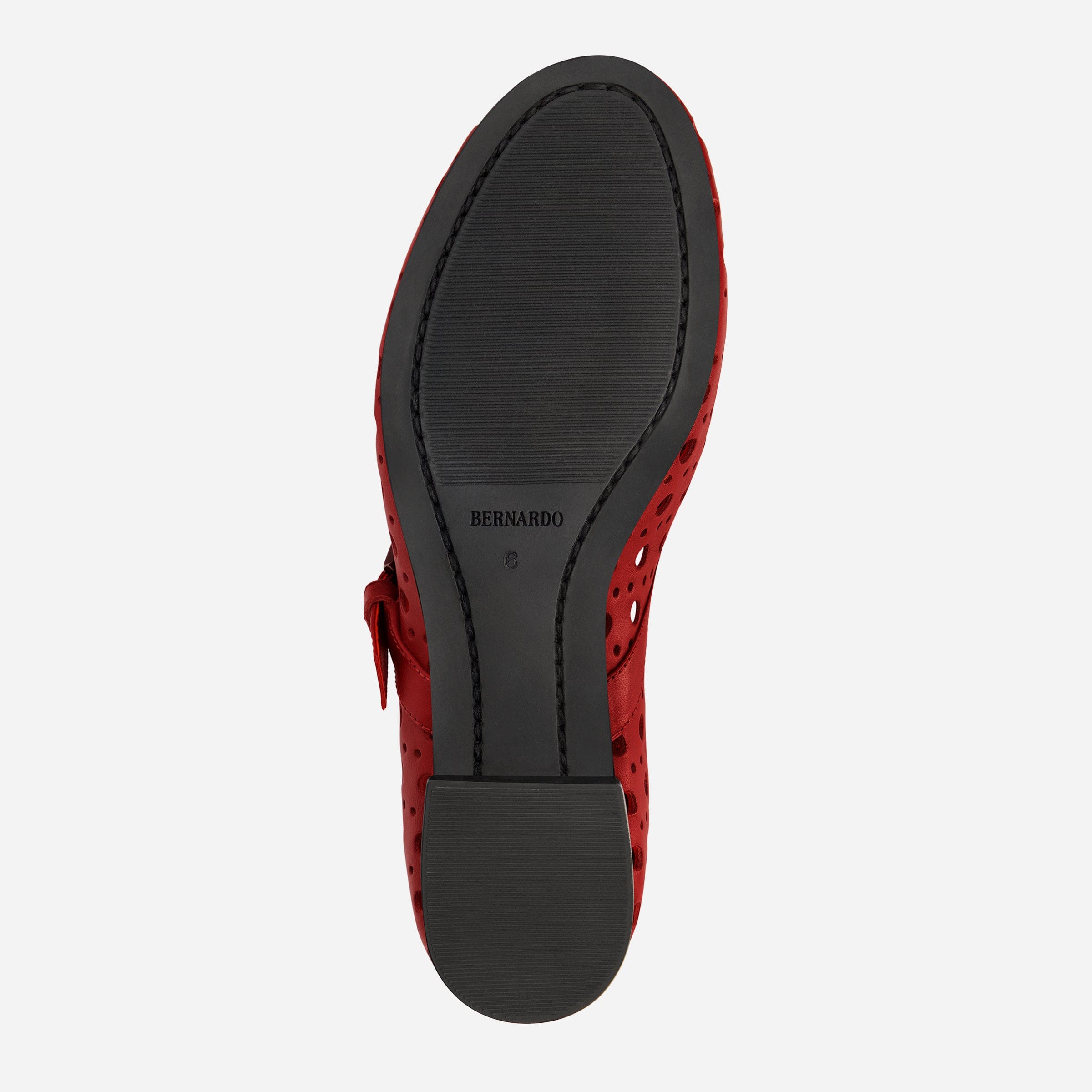 Borden Perf Ballet Flat in Red Leather – Bernardo 1946