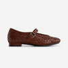 Borden Perf Ballet Flat - Mahogany Glove Leather