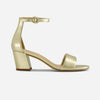 Bowie Heeled Sandal - Champagne Metallic Glove leather 
