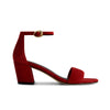 Bowie Heeled Sandal - Dark Red Kid Suede 