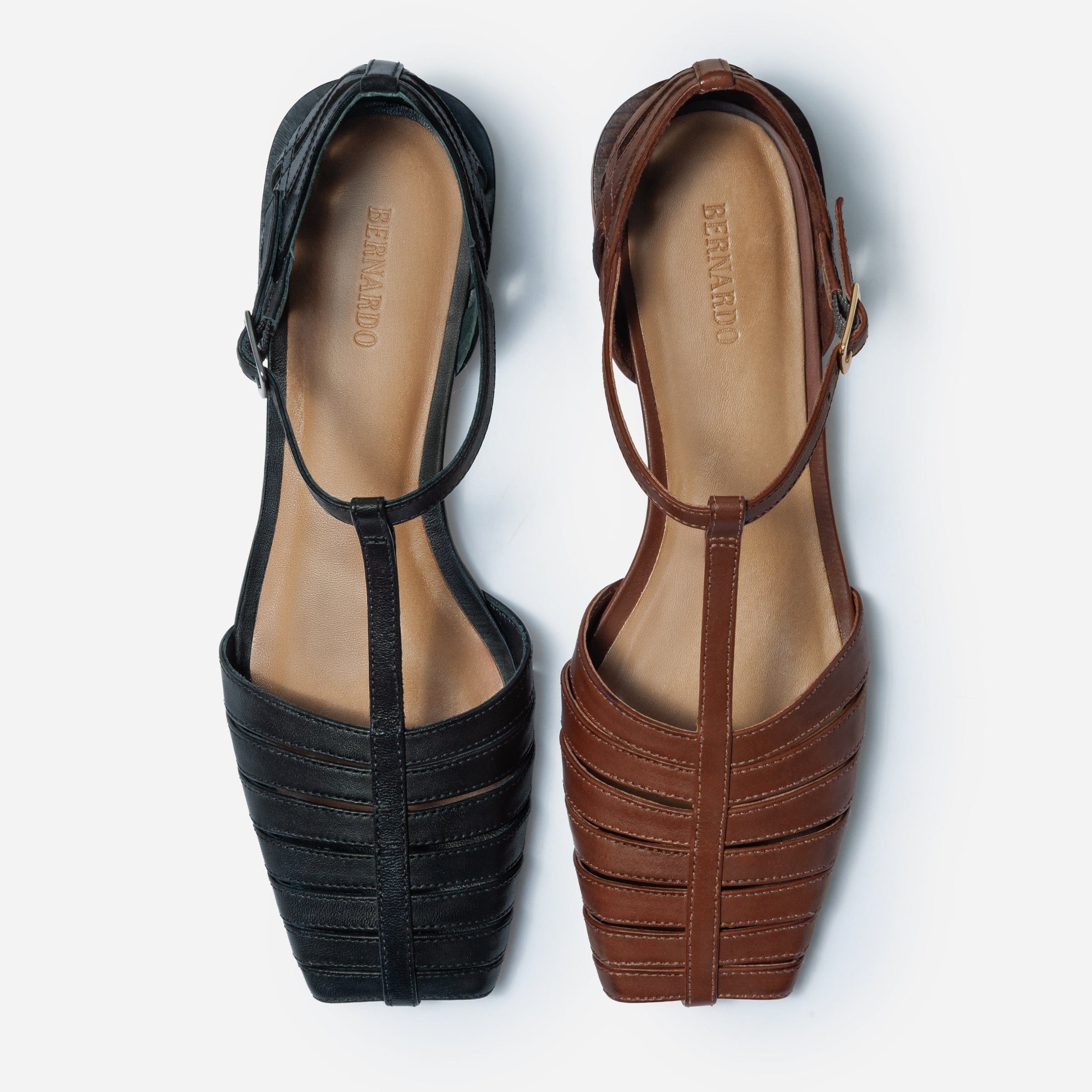 Brighton Fisherman T-Strap Sandal in Black Leather – Bernardo 1946