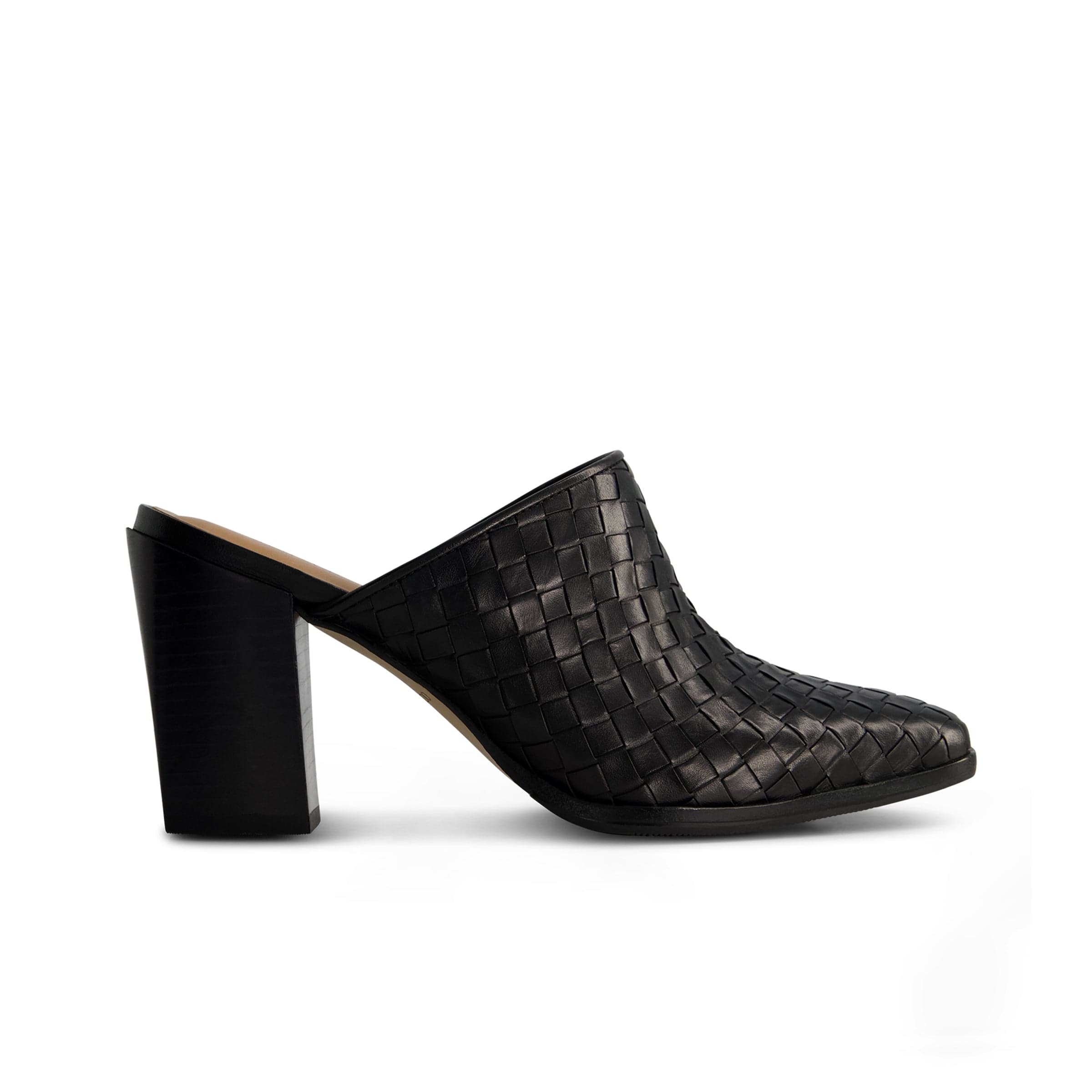 Woven black shops mules