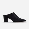 Brynn Heeled Mule - Black Split Suede