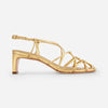 Catrina Strappy Heel Sandal - Gold Metallic Glove Leather