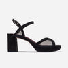 Celeste Platform Heel - Black Kid Suede