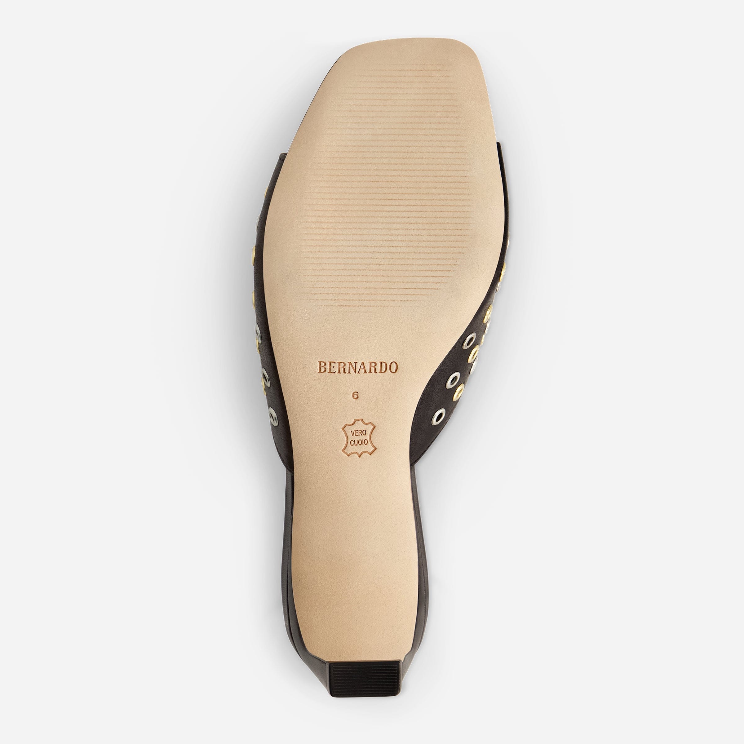 Cenza Mule Heel in Black Leather – Bernardo 1946