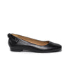 Eloisa Bow Flat - Black Tumbled Calf