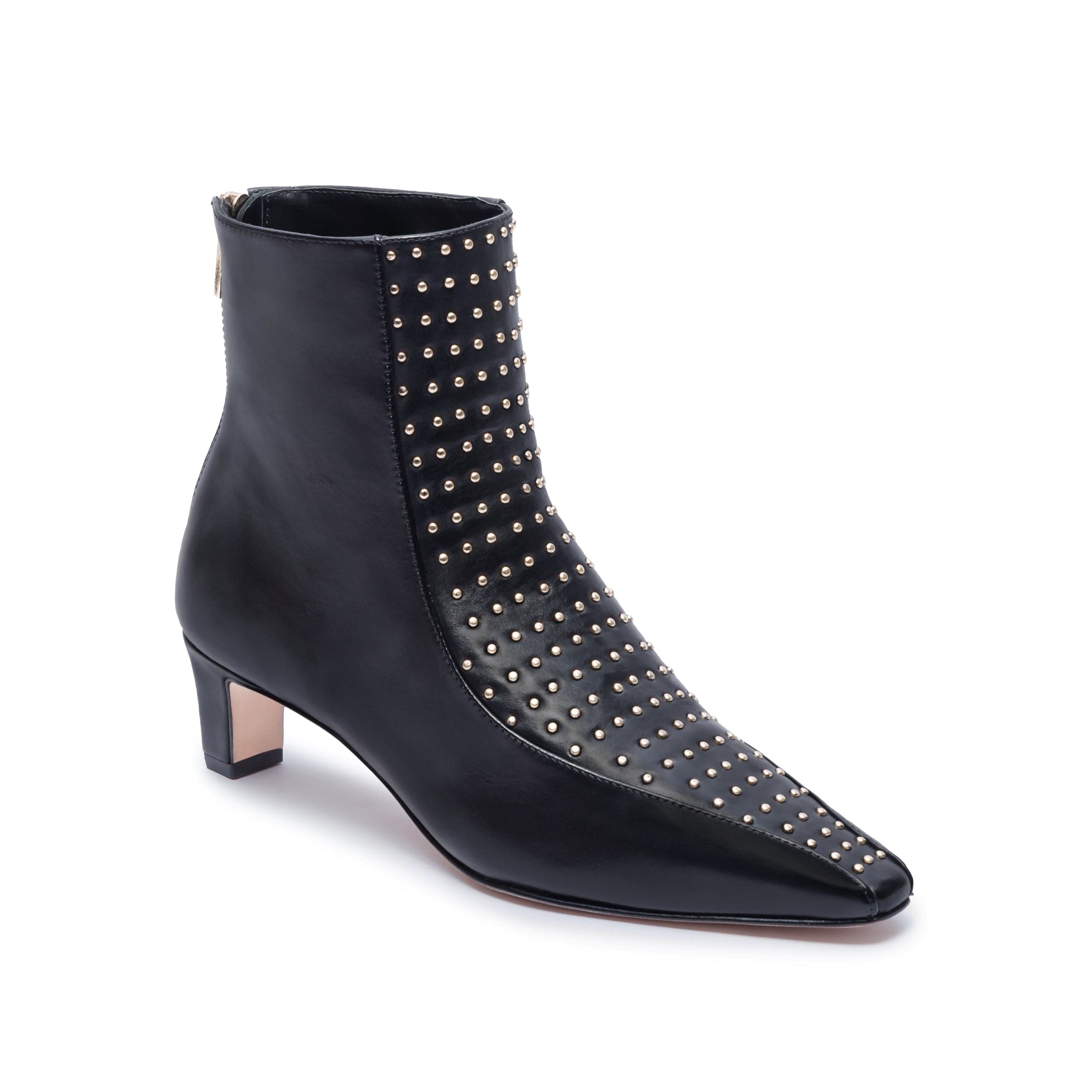 (取寄) ベルナルド レディース エスメ スタッズ Bernardo women Esme Studs Almond Esme Studded Ankle Boot in Black Leather – Bernardo 1946