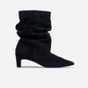 Etta Slouch Bootie - Black Split Suede