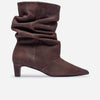 Etta Slouch Bootie - Dark Chocolate Distressed Leather