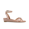 Garcel Demi-Wedge Sandal - Blush Metallic Antique Calf