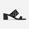 Gemma Mid Heel Sandal - Black Glove Leather