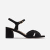 Ginni Mid Heel Sandal - Black Kid Suede