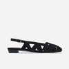 Glinda Slingback Flat - Black Kid Suede