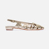 Glinda Slingback Flat - Distressed Platinum Metallic Antique Calf