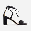 Ieda Tie High Heel - Black Kid Suede