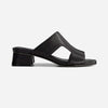 Jewel Heeled Sandal - Black Tumbled Leather 