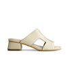 Jewel Heeled Sandal - Eggshell Tumbled Calf 