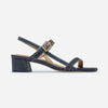 Jinji Low Heel Sandal - Dark Navy Antique Calf