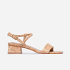 Josei Low Heel Sandal - Cork W/ Gold Fleck