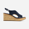 Kuarta Wedge Sandal - Navy Antique Calf