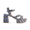 Liana Platform Sandal - Denim Mini Cross Raffia