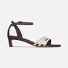 Lima Low Heel Sandal - Dark Chocolate / Eggshell Glove Leather
