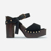 Luxor Platform Sandal - Black Grain Leather